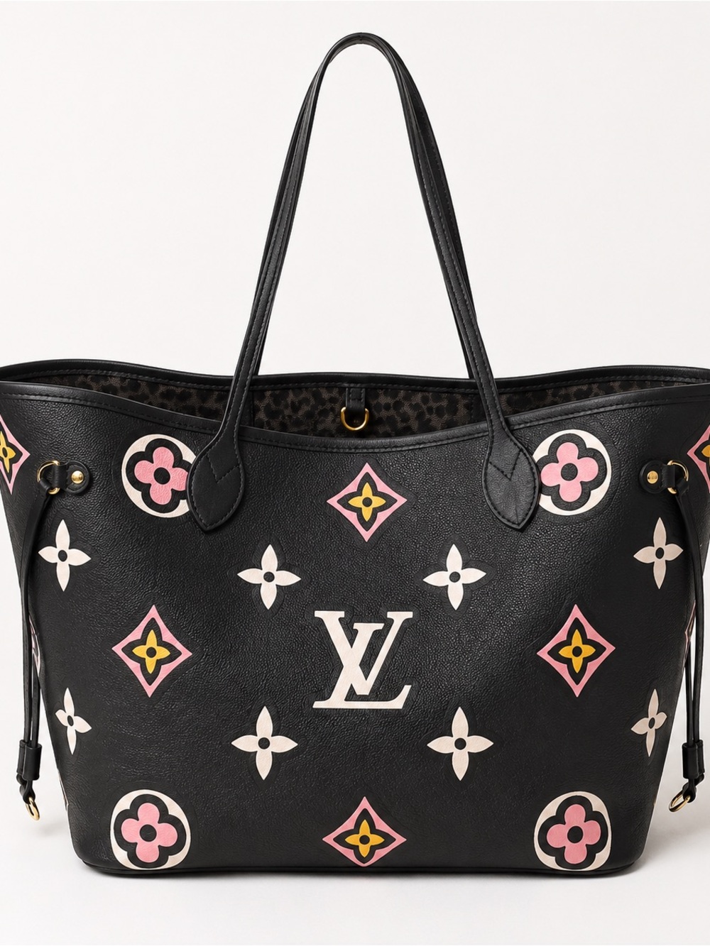 Louis Vuitton Neverfull MM Wild at Heart Noir M45818 Black Empreinte Tote Pouch